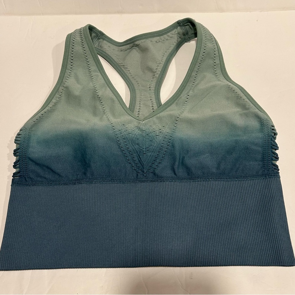 Victoria Secret PINK Ombre Racerback Sports Bra Medium Teal Blue Sz S NWT